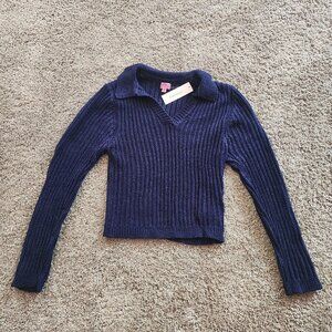 Navy Blue Netted Francesca's Sweater